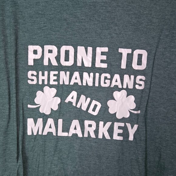 Green Prone to Shenanigans and Malarkey St Patricks Day Shein Tee - Picture 1 of 6